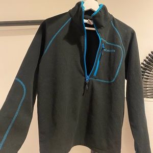 Columbia youth black fleece 14/16 vibrant blue 1/4 zip